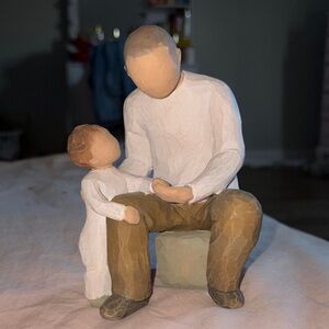 Willow Tree GrandFather and Child Figurine - White and Brown